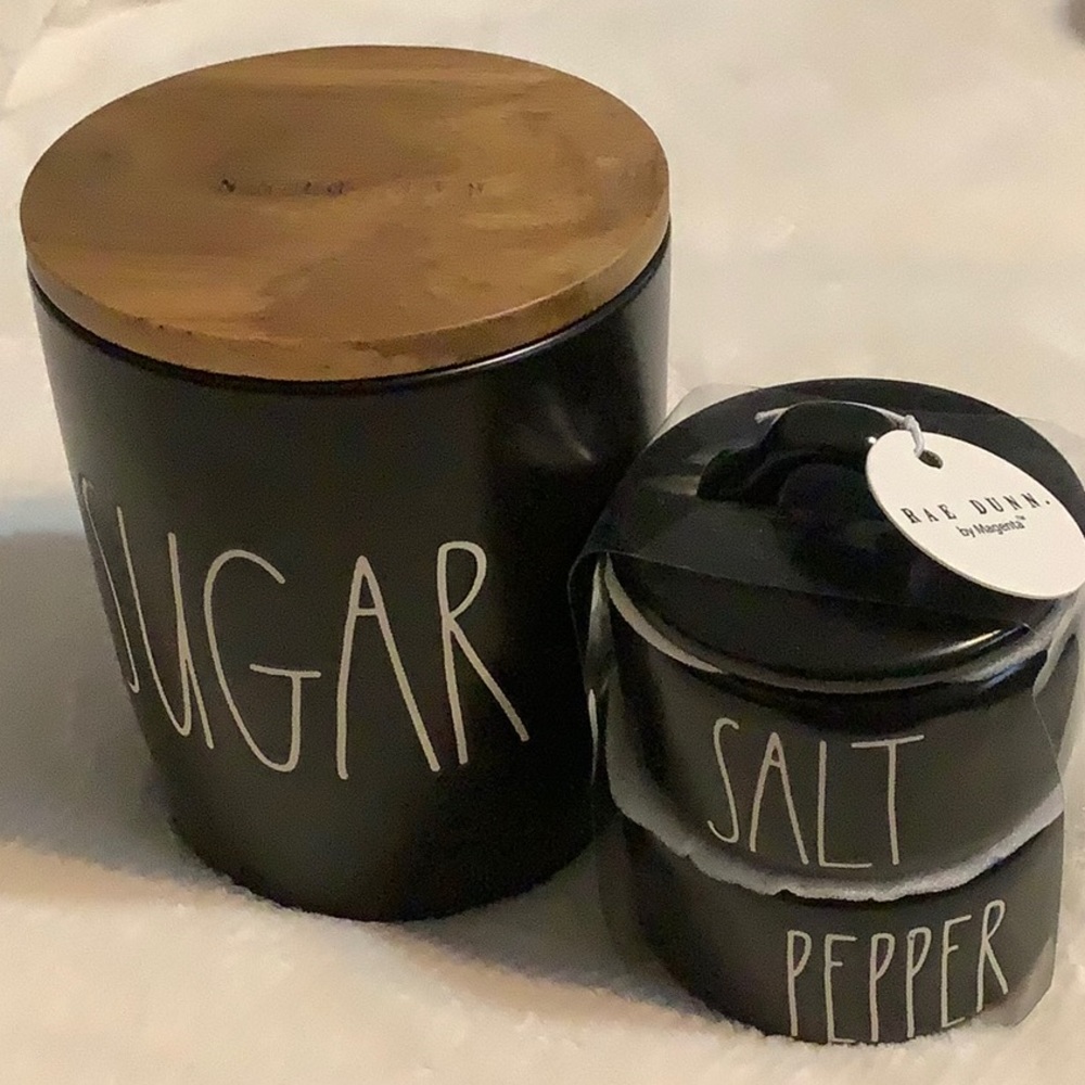 🆕 Rae Dunn Sugar Cellar, Salt, and Pepper Bundle